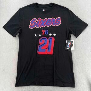 Nwt Philadelphia Sixers Nba Basketball Black T Shirt Mens Short Sleeve Size M